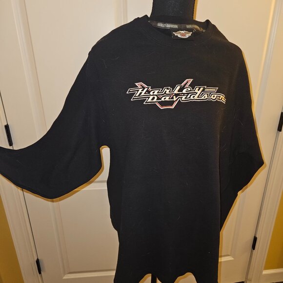 Men's Harley-Davidson Black Pull-Over Shirt - Picture 2 of 3